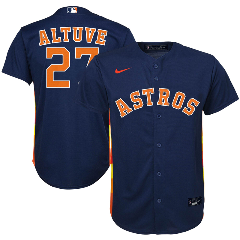 2020 MLB Preschool Houston Astros #27 Jose Altuve Nike Navy Alternate 2020 Replica Player Jersey 1